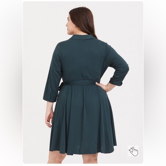 Mini Challis Button-Front Shirt Dress - Picture 2 of 16